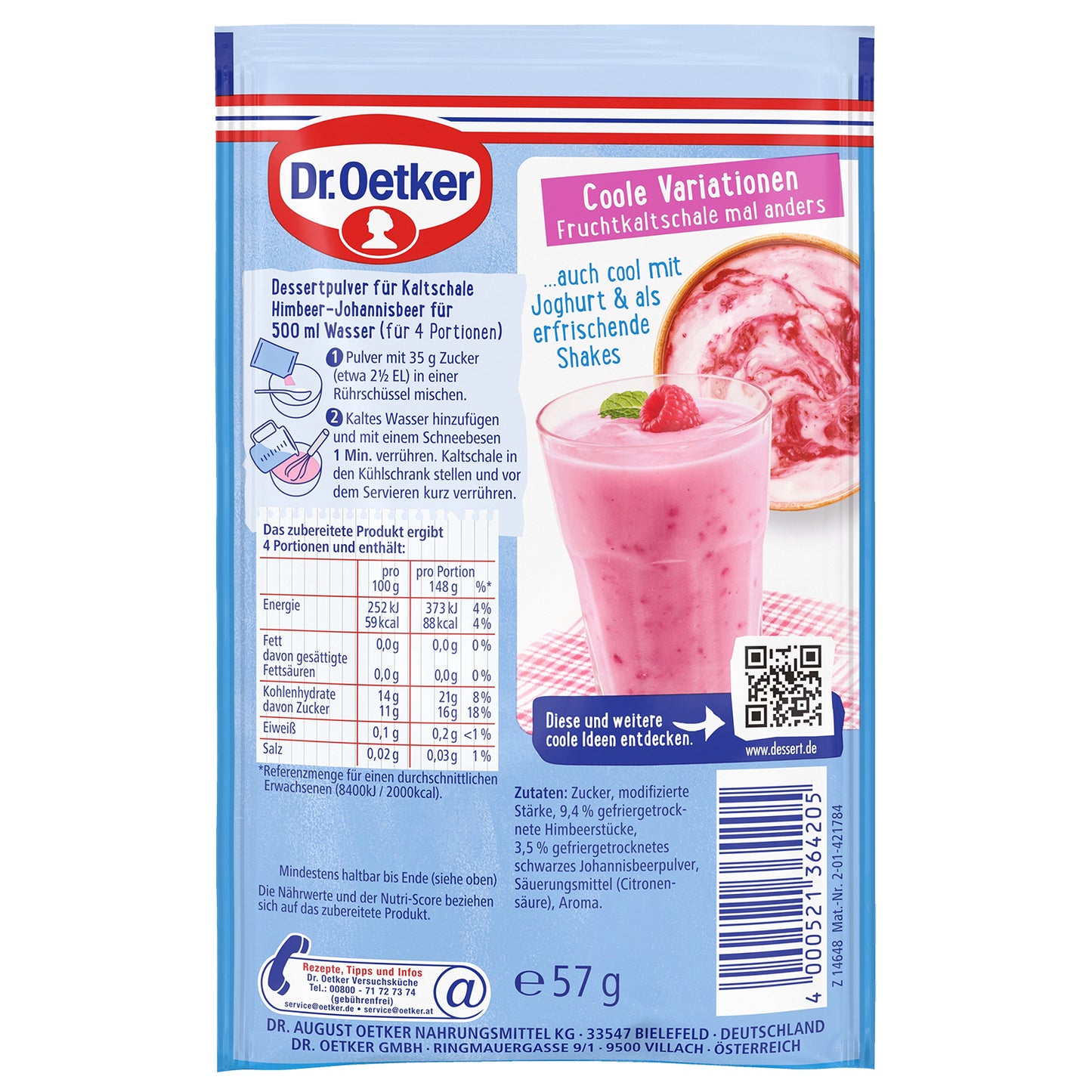 Dr. Oetker Kaltschale Himbeer-Johannisbeer 57g