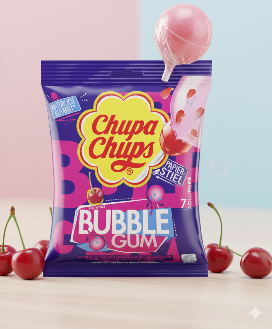 Chupa Chups Lollipops Bubble Gum 126g