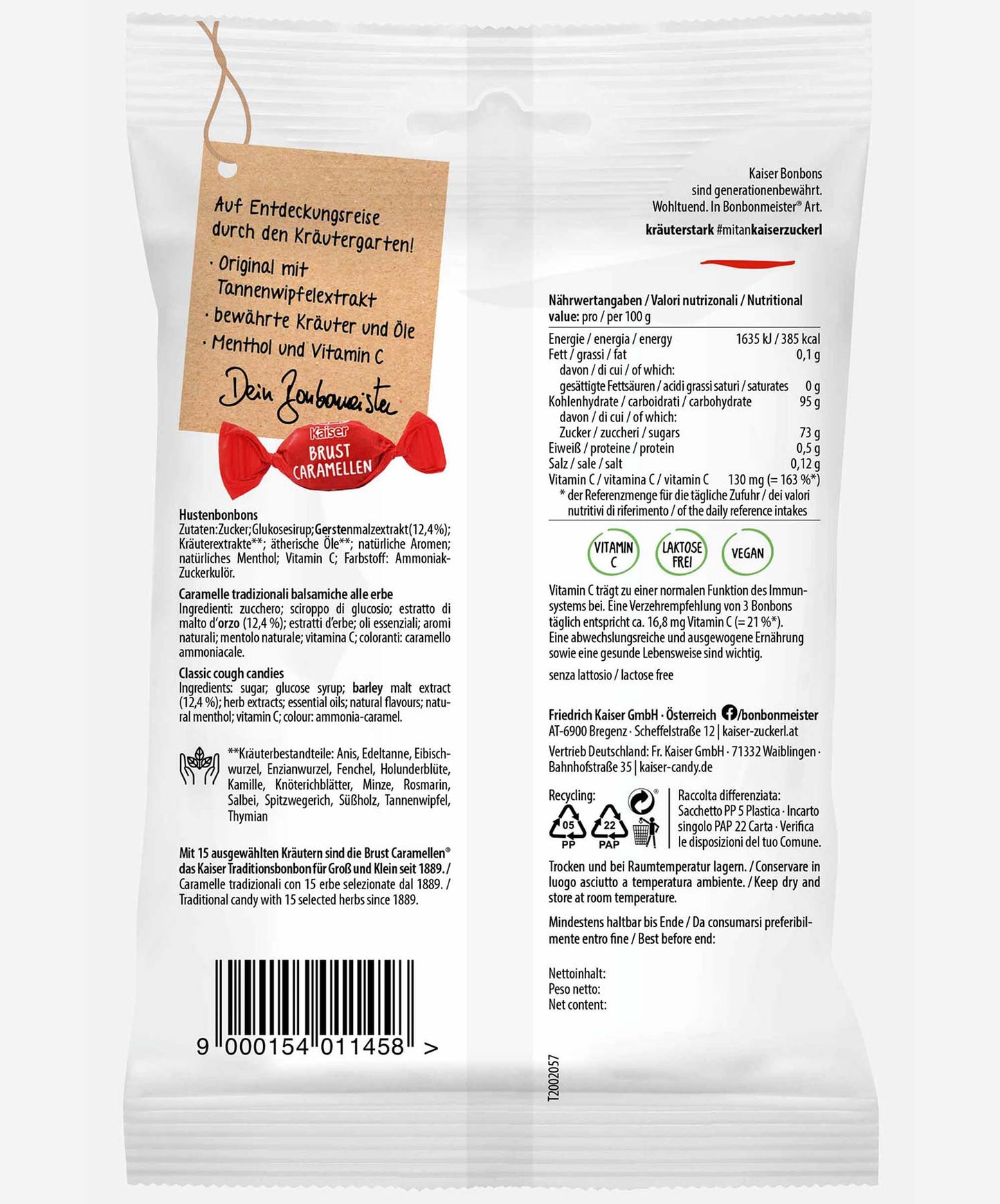 Kaiser Brust Caramellen 100g