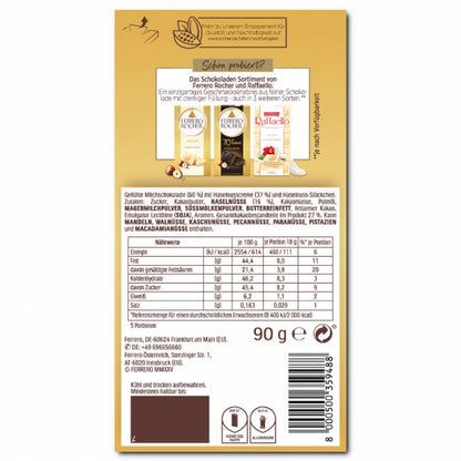 Ferrero Rocher Tafel Original Milchschokolade mit Haselnuss
