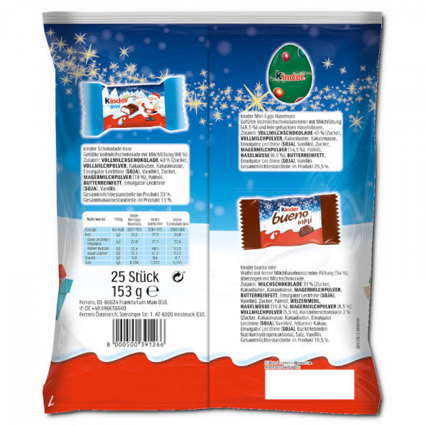 Ferrero Kinder Mix Weihnachts-Minis 153g Beutel