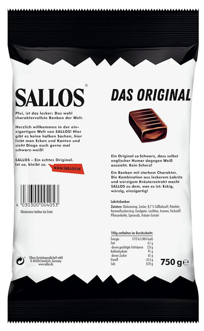 Sallos Original, Lakritz Bonbons, 750g Beutel
