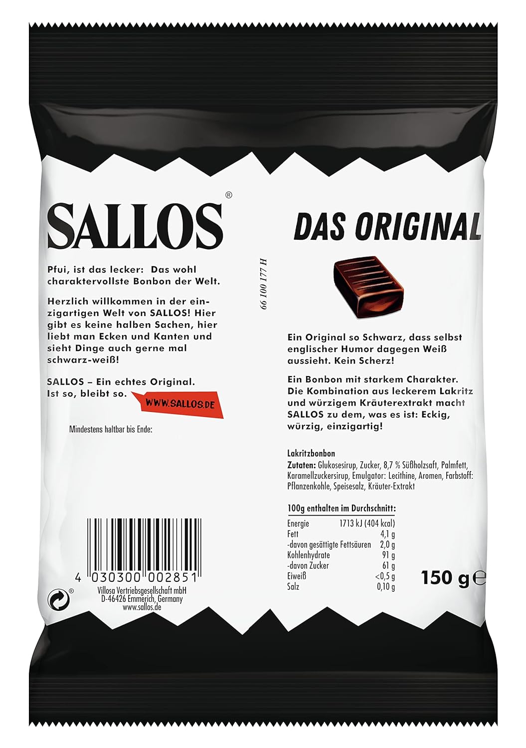 Sallos Original Lakritz Bonbons 150g Beutel