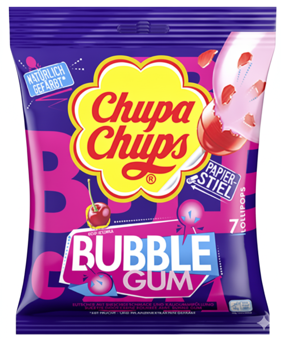Chupa Chups Lollipops Bubble Gum 126g