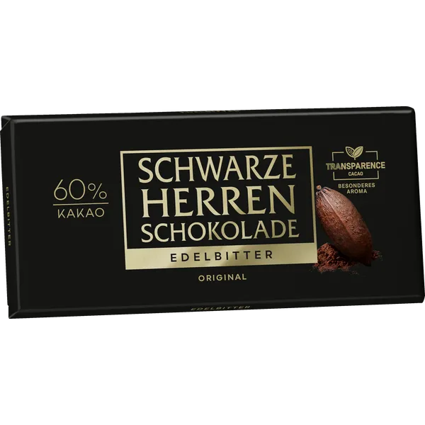 Schwarze Herren Schokolade Edelbitter 100g