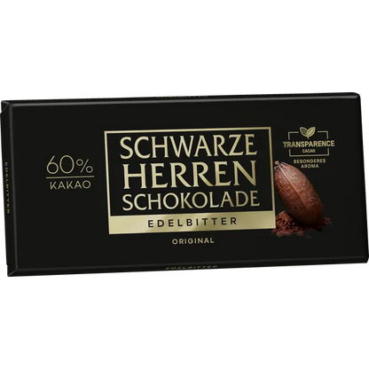 Schwarze Herren Schokolade Edelbitter 100g