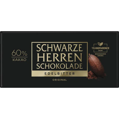 Schwarze Herren Schokolade Edelbitter 100g