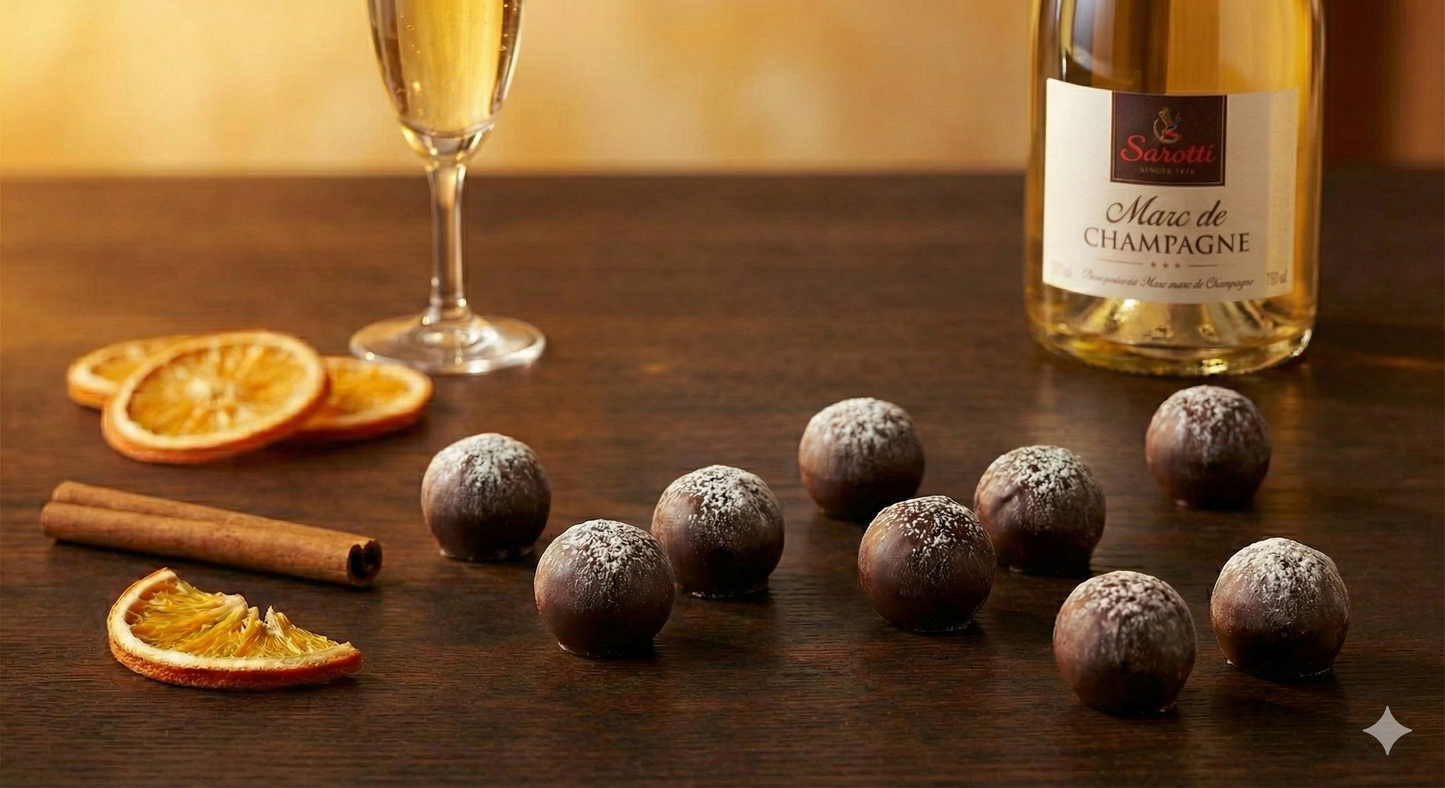 Sarotti Tiamo Feinste Trüffel Dunkler Marc de Champagne 125g