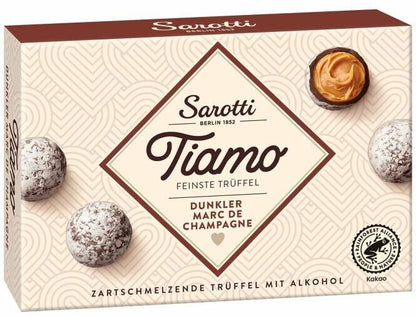 Sarotti Tiamo Feinste Trüffel Dunkler Marc de Champagne 125g