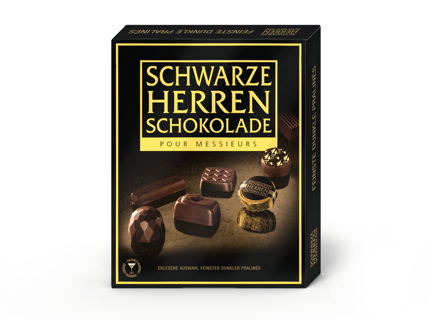 Schwarze Herren Pralinen 124g