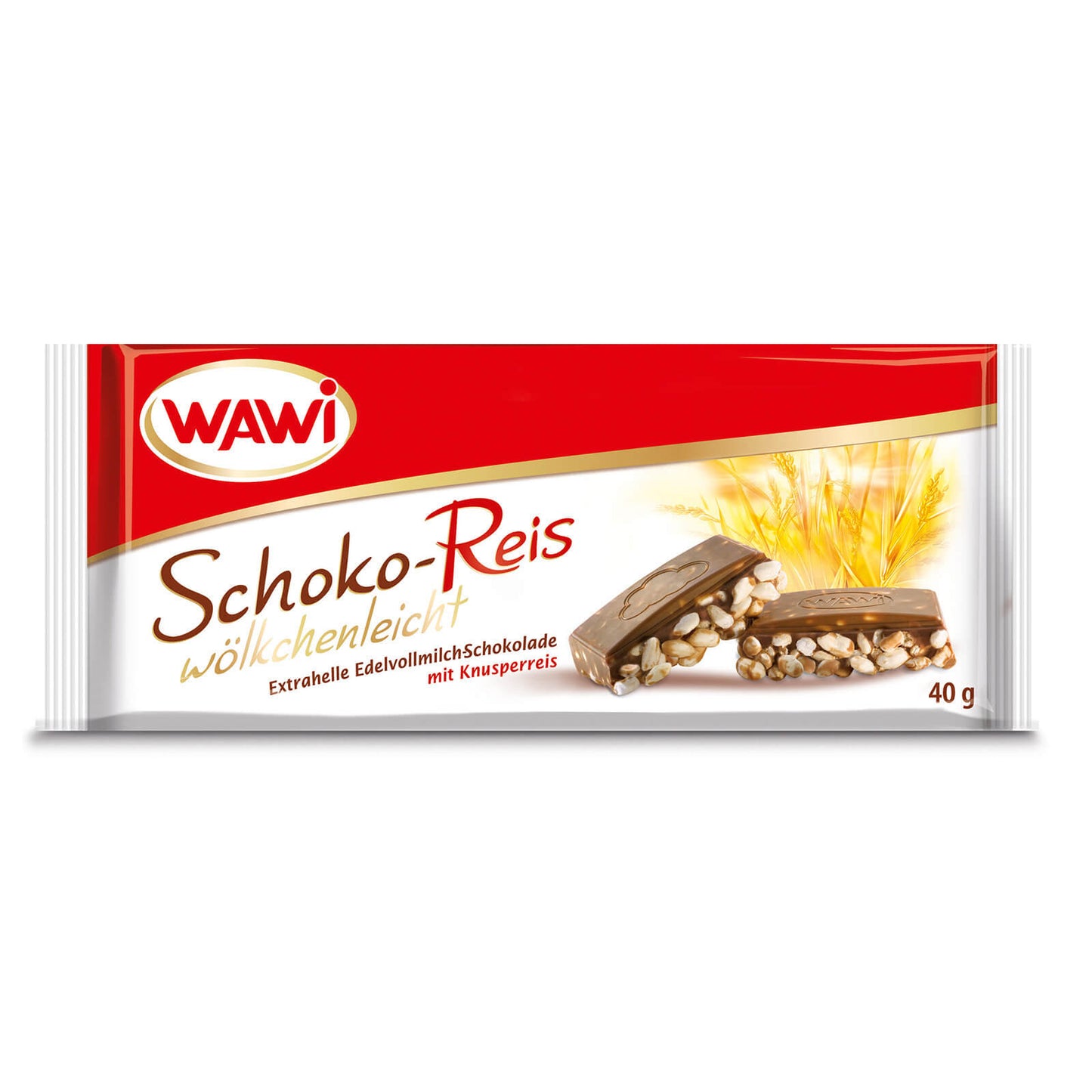Wawi  Schoko-Reis Edelvollmilch Riegel 40g