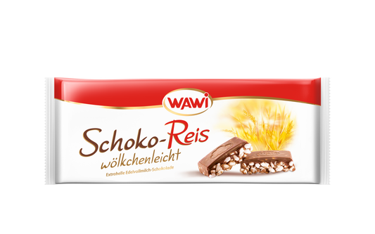 Wawi  Schoko-Reis Edelvollmilch Riegel 40g